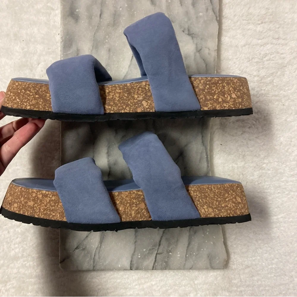 Free People Fairmont Platform Sandals Size 9 Blue New - Picture 7 of 11